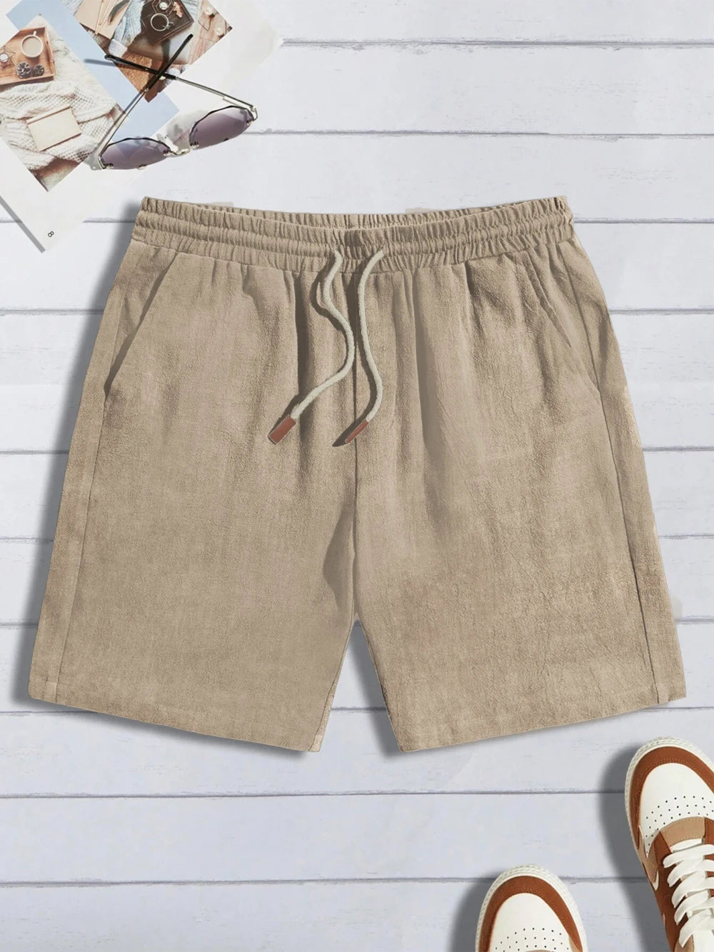 Linen Blend Casual Shorts