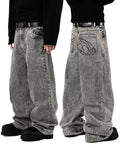 Retro 90s Embroidered Street Jeans