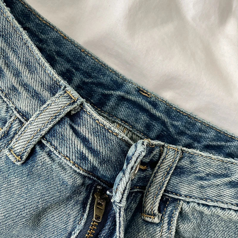 Retro High Waist Denim Shorts