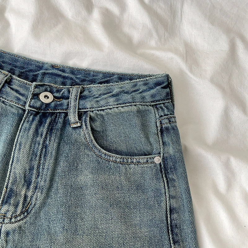 Retro High Waist Denim Shorts