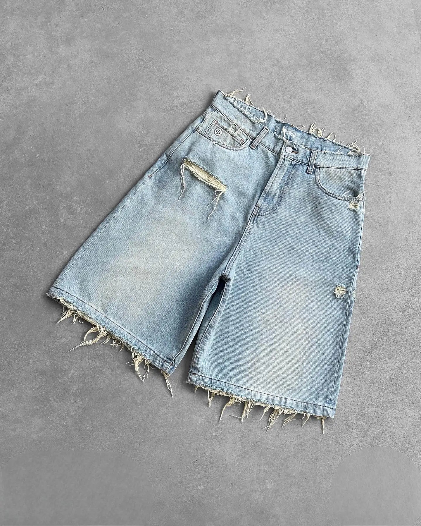 Ripped Straight Wash Jeans