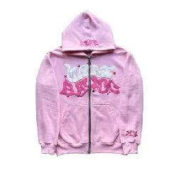 Retro American Letter Zip Hoodie