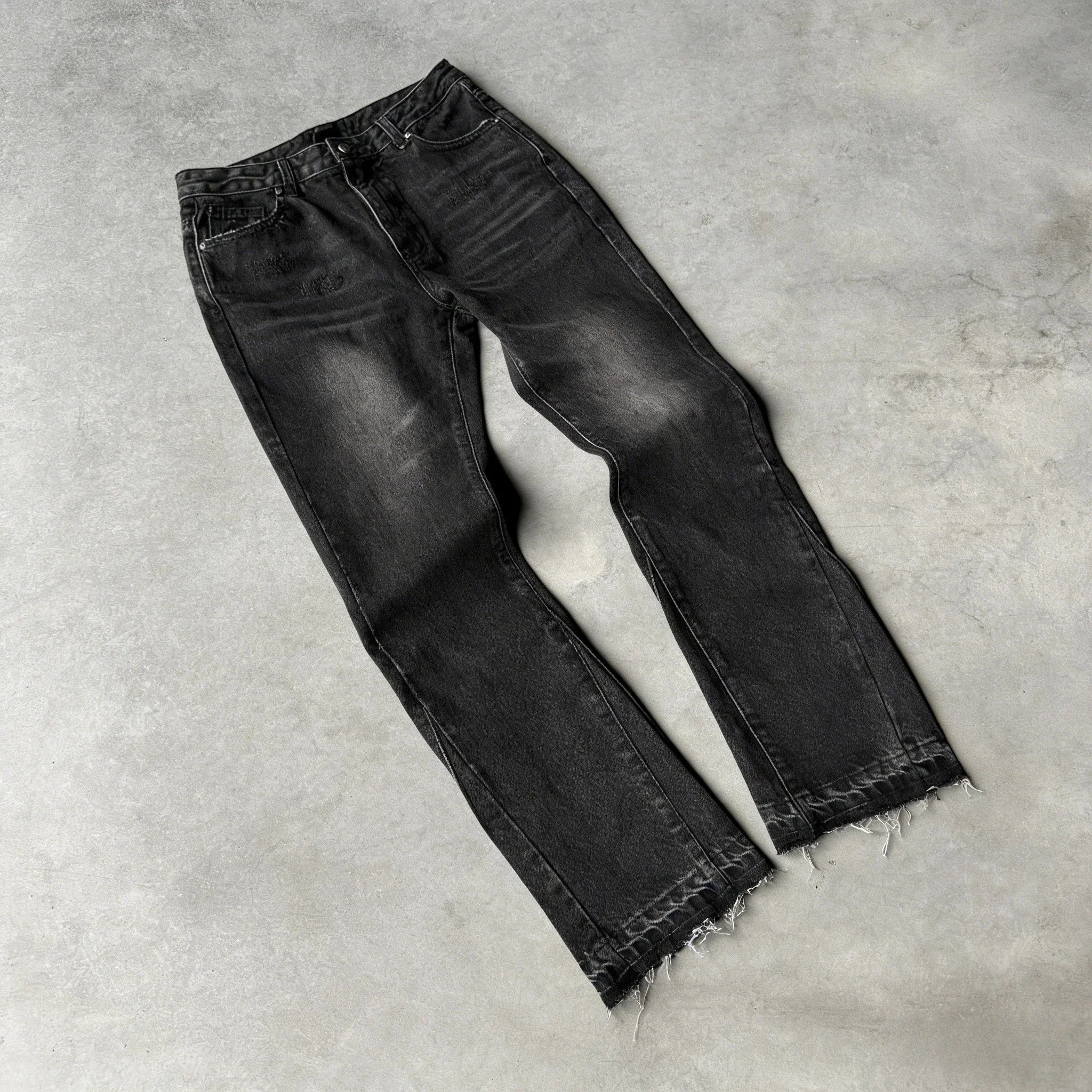 Y2K Gothic Fringe Flare Jeans