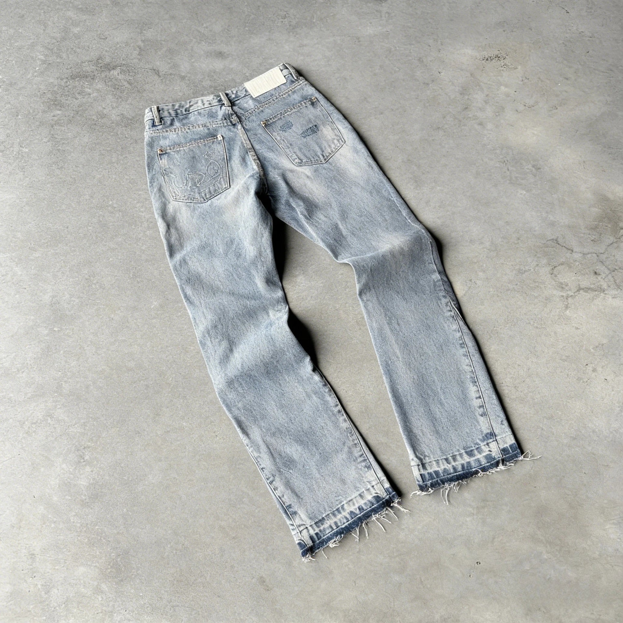 Y2K Gothic Fringe Flare Jeans