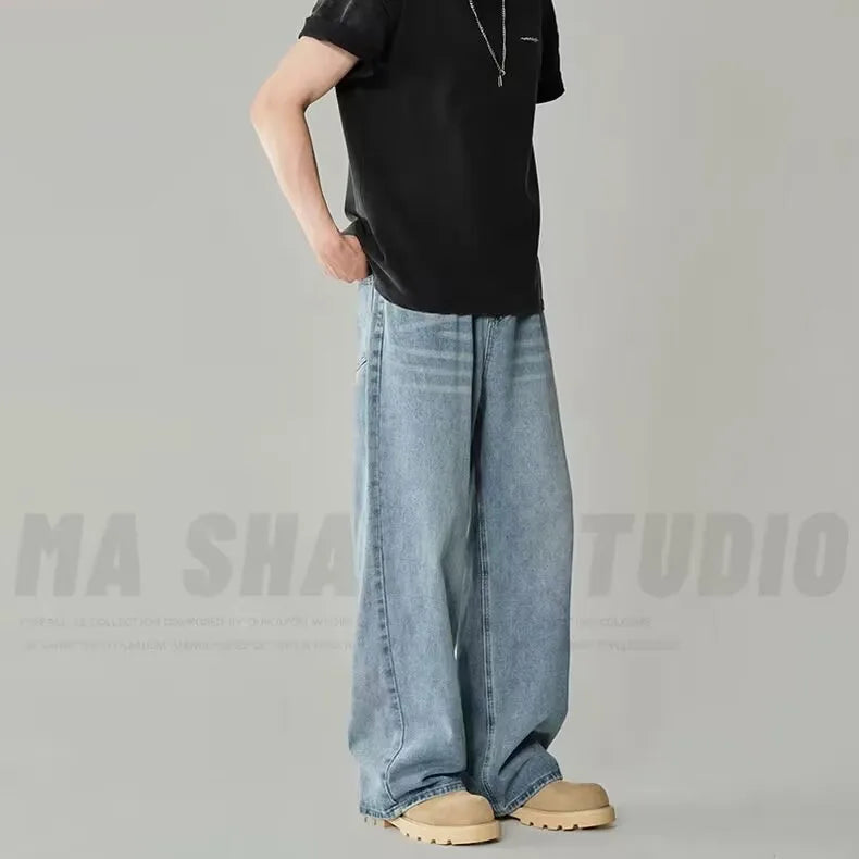 Color Block Wide Leg Jeans