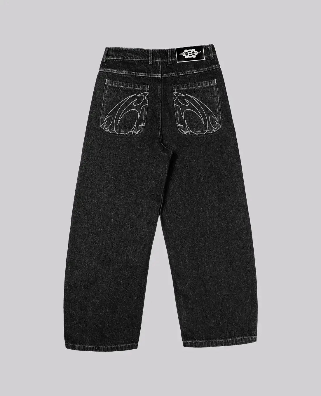 Retro 90s Embroidered Street Jeans
