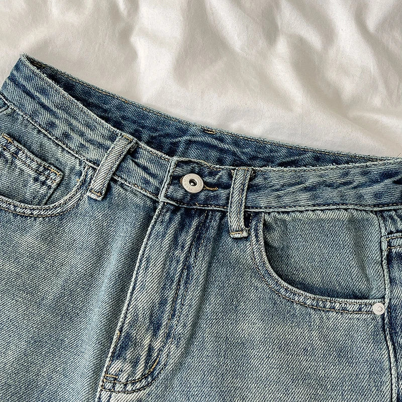 Retro High Waist Denim Shorts