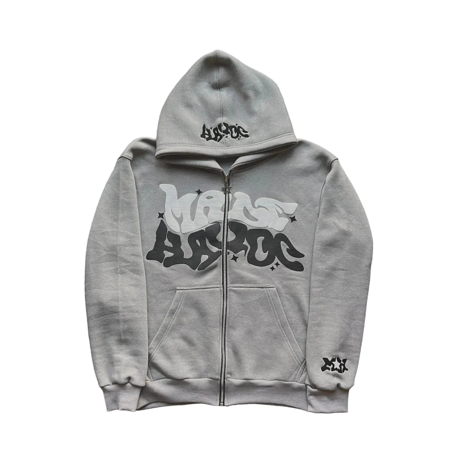 Retro American Letter Zip Hoodie