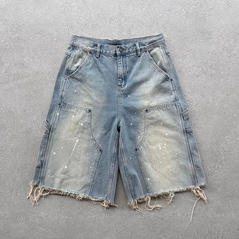 Ink Splash Denim Shorts