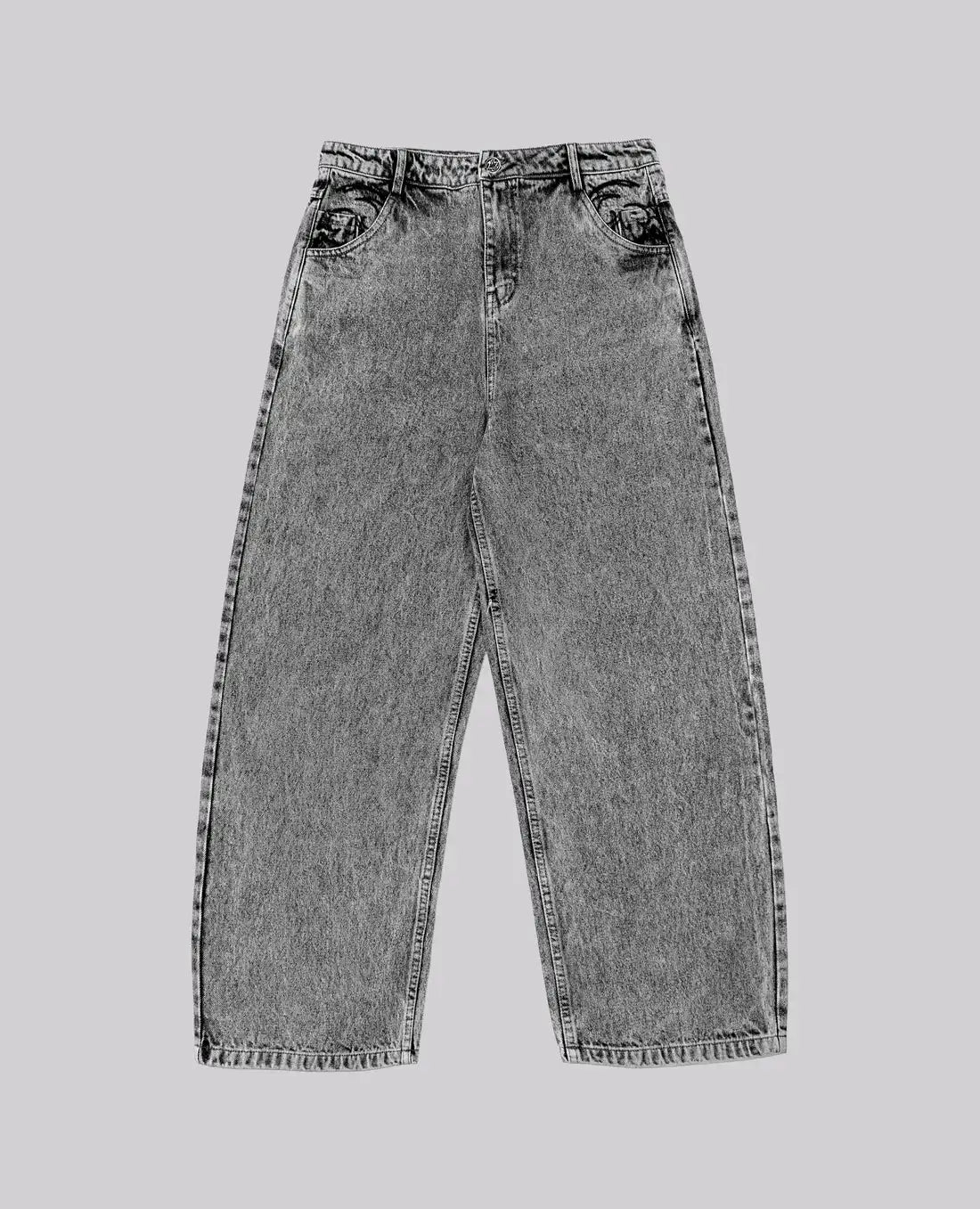Retro 90s Embroidered Street Jeans
