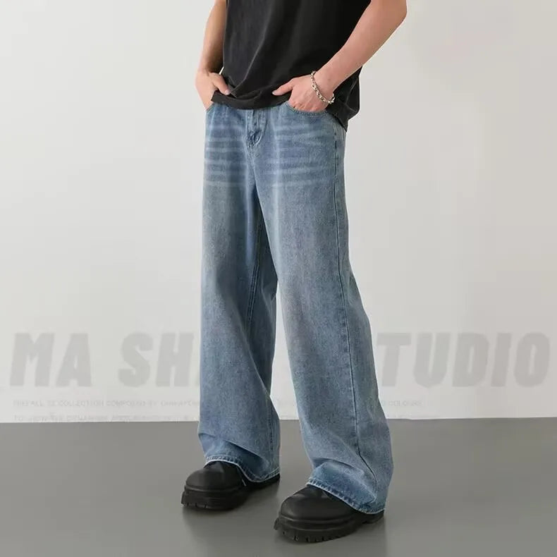 Color Block Wide Leg Jeans