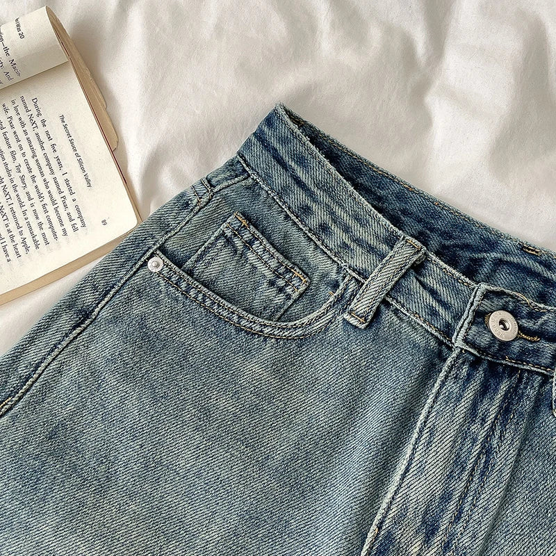 Retro High Waist Denim Shorts