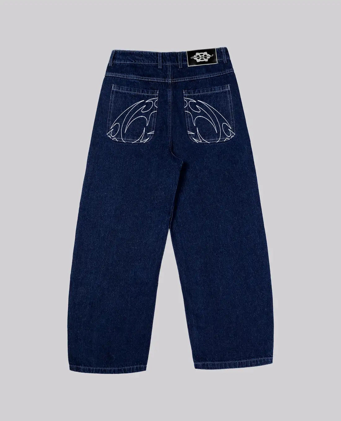Retro 90s Embroidered Street Jeans