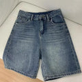 Wide Leg Denim Shorts — Women