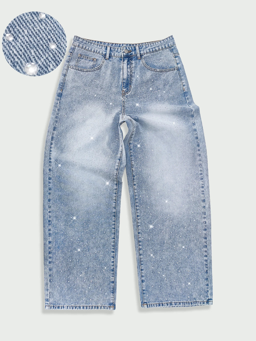 Y2K Rhinestone Wide Leg Jeans