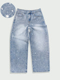 Y2K Rhinestone Wide Leg Jeans