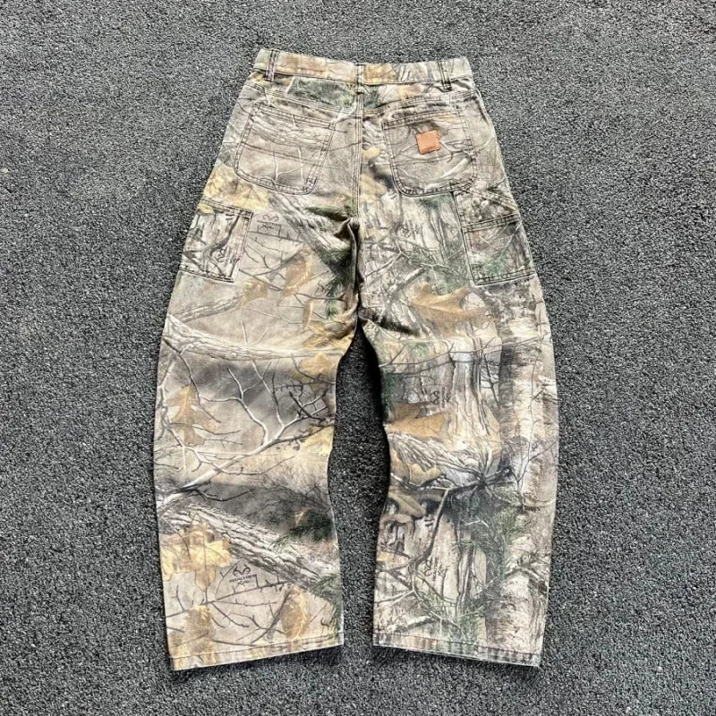 Y2K Camo Print Zip Hoodie